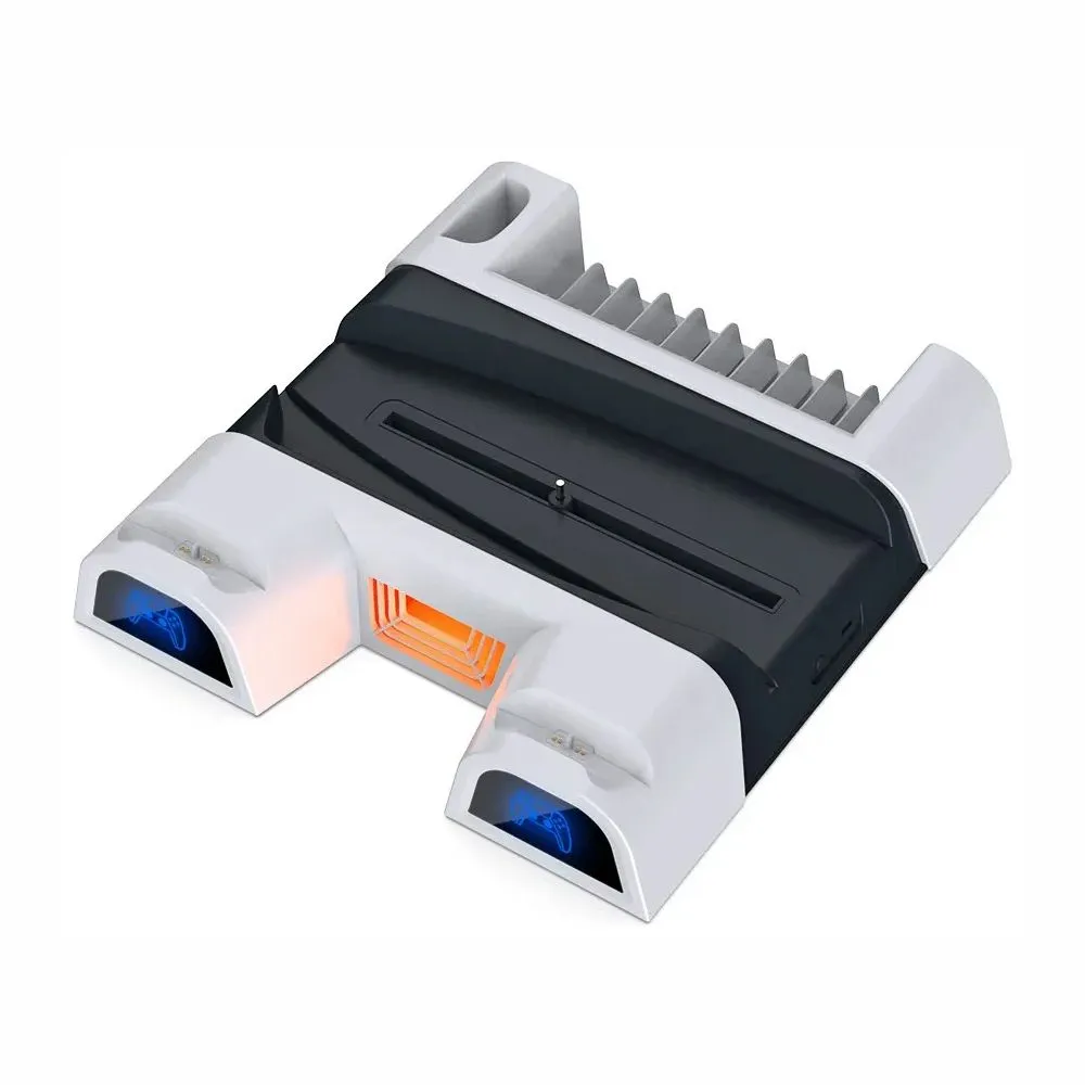 Многофункциональный охлаждающий стенд Dobe TP5-05100 для PS5 и 2-х геймпадов (Белый)