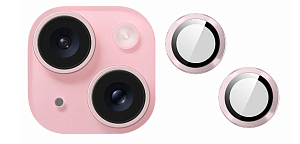 Защитная линза на камеры iPhone 15/15 Plus (Розовый)
