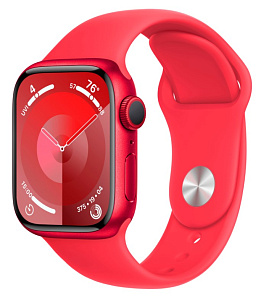 Умные часы Apple Watch Series 9 45мм (45mm, Красный, S/M, Sport Band)