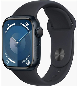 Умные часы Apple Watch Series 9 45мм (45mm, Черный, S/M, Sport Band)
