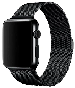 Ремешок для Apple Watch 38mm/40mm Gurdini Milanese Loop (миланский сетчатый) (Черный)