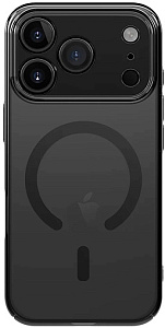 Чехол силиконовый прозрачный MagSafe MOSSILY для iPhone 17 Pro (Чёрный)