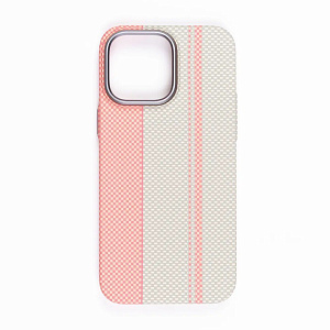 Чехол карбоновый LuxoLife для iPhone 15 Pro Max (Персиковый)