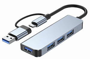 Хаб MIVO 4in1 MH-4011 USB 3.0-x1, USB 2.0-x3 (Белый)