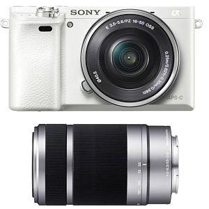 Беззеркальный фотоаппарат Sony ZV-E10 Kit 16-50mm + 55-210mm (Белый)