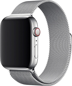 Ремешок для Apple Watch 42mm/49mm Gurdini Milanese Loop (миланский сетчатый) (Серебристый)
