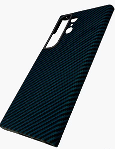 Чехол карбоновый KZDOO Keivlar для Galaxy S24 Ultra (Синий)