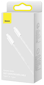 Кабель Baseus Dynamic Series Fast Charging Data Cable Type-C to Type-C 100W 1m (Белый)