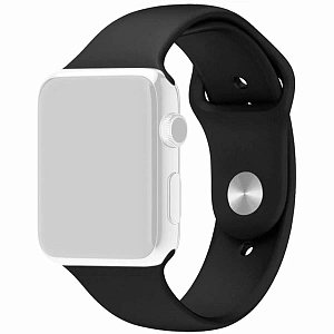 Ремешок для Apple Watch 42mm/44mm Gurdini Sport Band (силиконовый) (Черный)