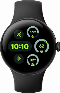Умные часы Google Pixel Watch 3 45mm (Matte Black/Obsidian)