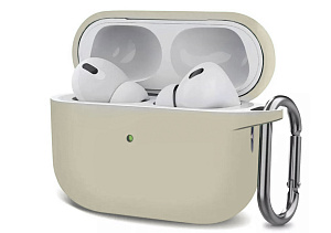 Чехол силиконовый для AirPods Pro 2 (Antique white)