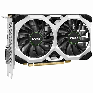 Видеокарта MSI GeForce GTX 1650 4096Mb, D6 Ventus XS OCV3 (GTX 1650 D6 Ventus XS OCV3) DVI-D, DP, HDMI, Ret (Чёрно-Белый)