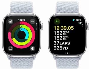 Часы Apple Watch Series 10 42mm Silver Aluminium Case, Sport Loop (Blue, One size)