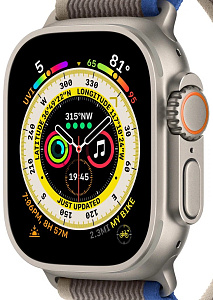 Умные часы Apple Watch Ultra 49 мм Titanium Case with Trail Loop (49mm, Серо-синий S/M, S/M)