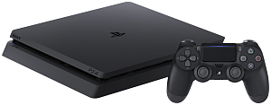 Игровая приставка Sony PlayStation 4 Slim 1TB (1 ТБ, Чёрный)